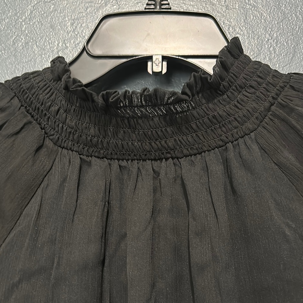 Joie black Ruffled Blouse with Long Sleeves - Picture 3 of 7